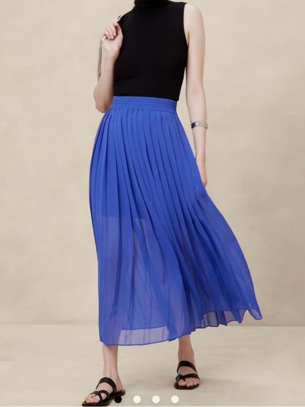 Banana Republic Blue Pleated Maxi Skirt